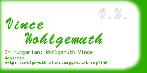 vince wohlgemuth business card